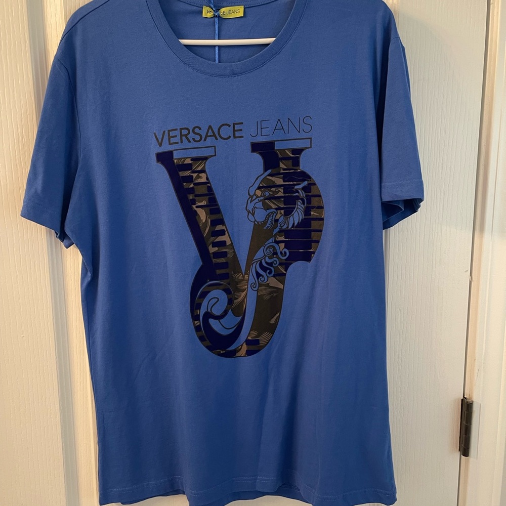 Versace Jeans Collection Graphic Blue Tee